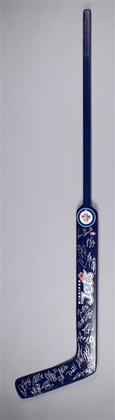 Winnipeg Jets 2011-12 Team-Signed Goalie Stick by 20+ Including Wheeler, Kane, Byfuglien and Ladd