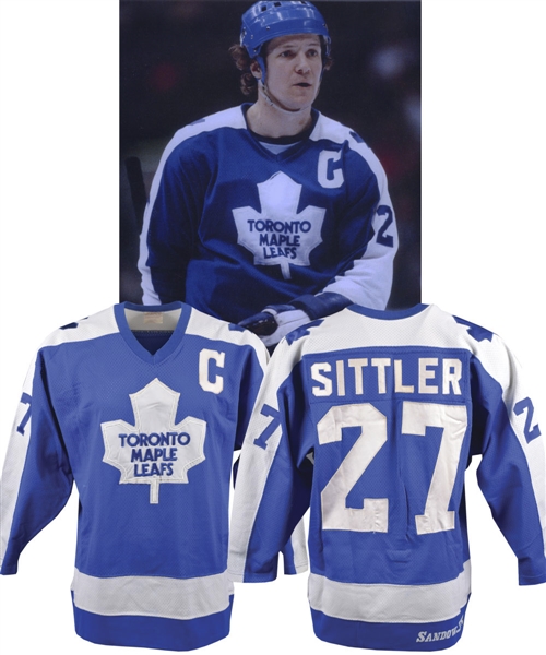 Darryl Sittlers 1980-81 Toronto Maple Leafs Game-Worn Captains Jersey with LOA - 43-Goal Season! - Team Repairs! - Photo-Matched!