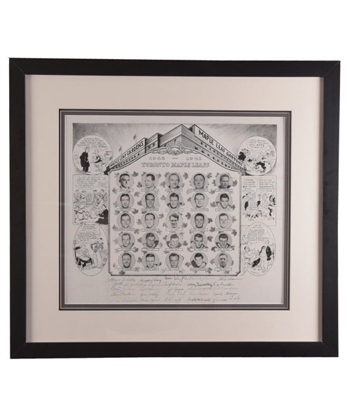 Toronto Maple Leafs 1940-41 Framed Team-Signed Photo by 25 Including 8 Deceased HOFers (24" x 26")
