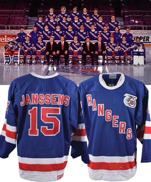 Mark Janssens 1991-92 New York Rangers "Turn Back the Clock" Game-Worn Jersey - 75th Patch!