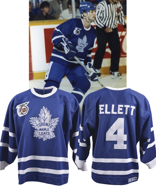 Dave Elletts 1991-92 Toronto Maple Leafs "Turn Back the Clock" Game-Worn Jersey - 75th Patch!