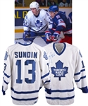 Mats Sundins 1994-95 Toronto Maple Leafs Signed Game-Worn Jersey - His First Maple Leafs Home Jersey! - Photo-Matched!