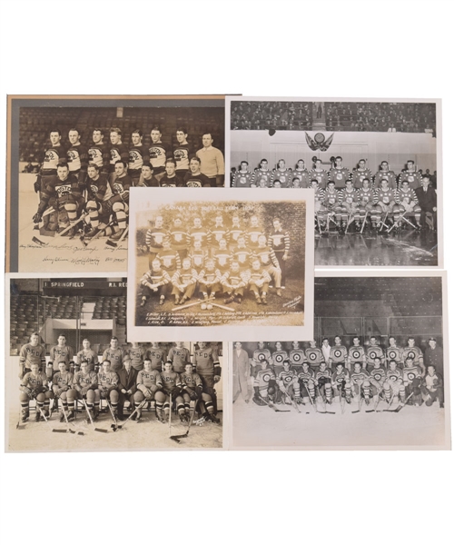 Milt Schmidts Boston Bruins and Pre-NHL Memorabilia Collection with Team Photos, 1946 JD McCarthy Celluloid Discs (4) and More! - With LOA