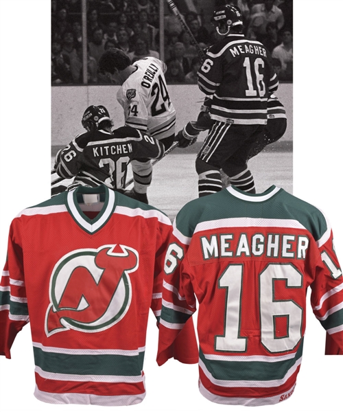 Rick Meaghers 1982-83 New Jersey Devils Inaugural Season Game-Worn Jersey