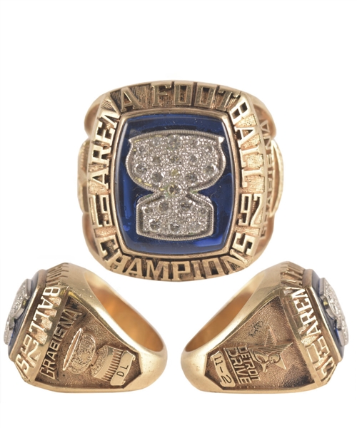 Erwin Grabisnas 1992 Detroit Drive ArenaBowl Championship 10K Gold and Diamond Ring
