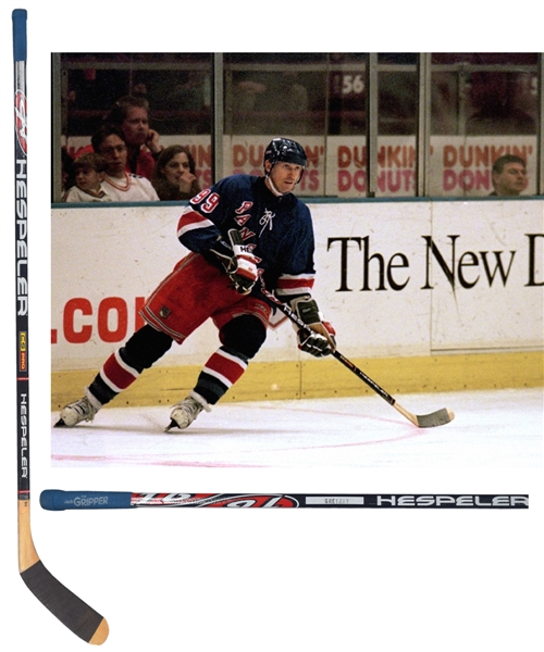 Wayne Gretzkys April 18th 1999 New York Rangers Signed Hespeler Game-Used Stick Gifted to Teammate Todd Harvey with His Signed LOA - Used in His Last Rangers/NHL Game!