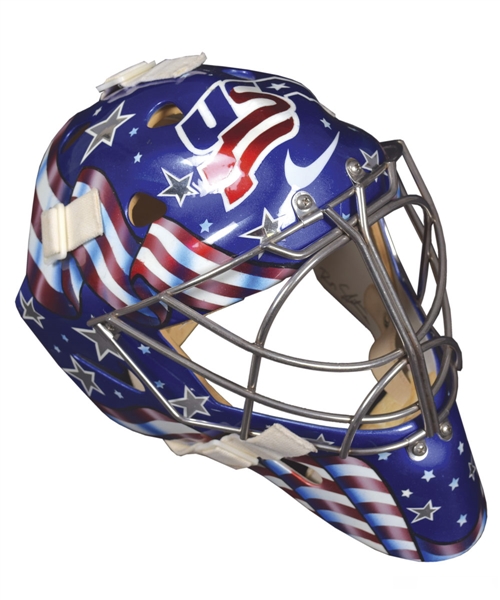 Sarah Tuetings Early-2000s Team USA Pro Return Goalie Mask by Dom Malerba / Ron Slater