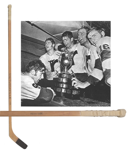 Guy Lafleurs 1970-71 Quebec Remparts Signed Victoriaville Pro Game-Used Stick