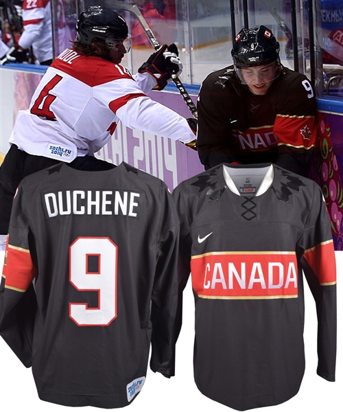 Matt Duchenes 2014 Sochi Winter Olympics Team Canada Game-Worn Third Jersey