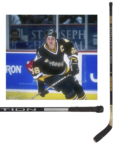 Mario Lemieuxs Mid-1990s Pittsburgh Penguins Signed Koho Revolution Game-Used Stick