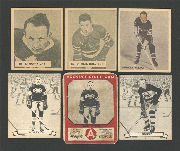 1930s World Wide Gum Ice Kings (V357), Canadian Chewing Gum (V252), World Wide Gum (V356), Hamilton Gum (V288) and O-Pee-Chee Series "D" (V304D) Hockey Card Collection of 15