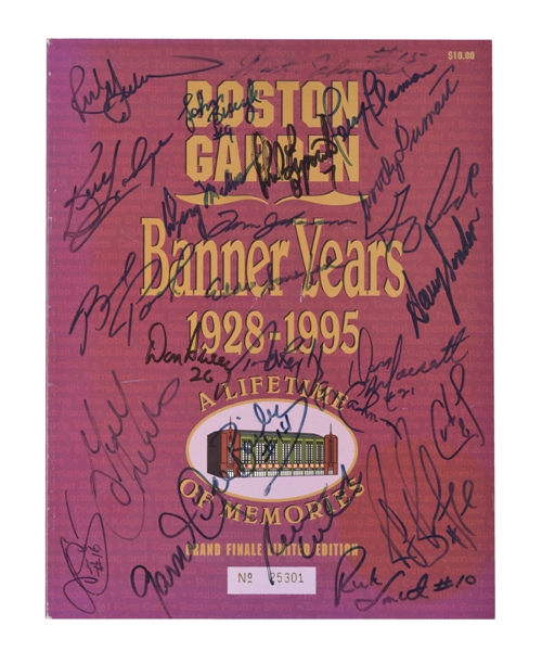 Boston Bruins "Banner Years 1928-1995" Grand Finale Limited-Edition Program Signed by 24 Bruins All-Time Greats with LOA
