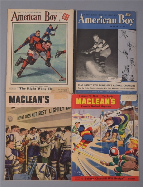 Vintage 1920s-1940s Hockey Magazine/Publication and Cover Collection of 27