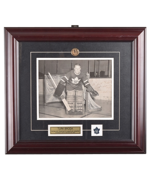 Deceased HOFer Turk Broda Signed Toronto Maple Leafs Framed Photo (16 ½” X 18 ½”) 
