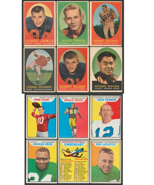 1958 Topps CFL Football Complete 88-Card Set, 1965 Topps CFL Near Complete Set (130/132), 1971 O-Pee-Chee CFL 132-Card Set and 600+ 1950s/1960s CFL Cards