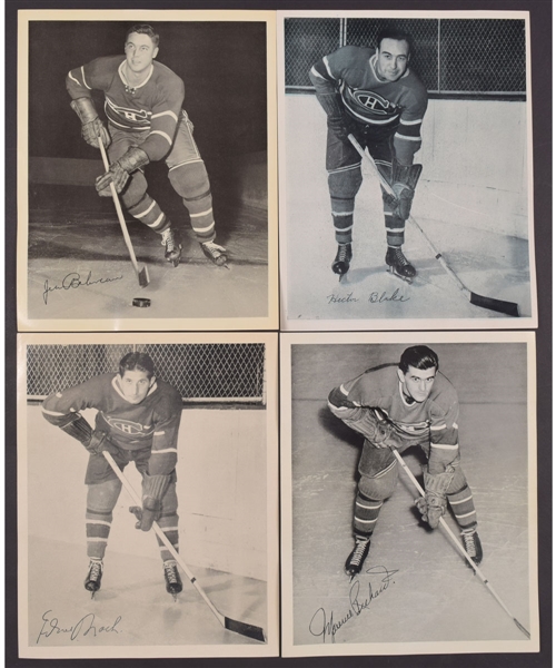1945-1954 Quaker Oats Hockey Photos Montreal Canadiens Collection of 95
