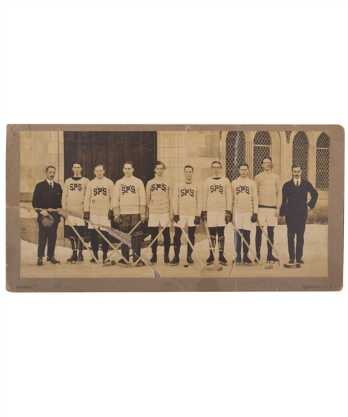Late-1900s St. Pauls School Hockey Team Photo Featuring Hobey Baker (5" x 10") 