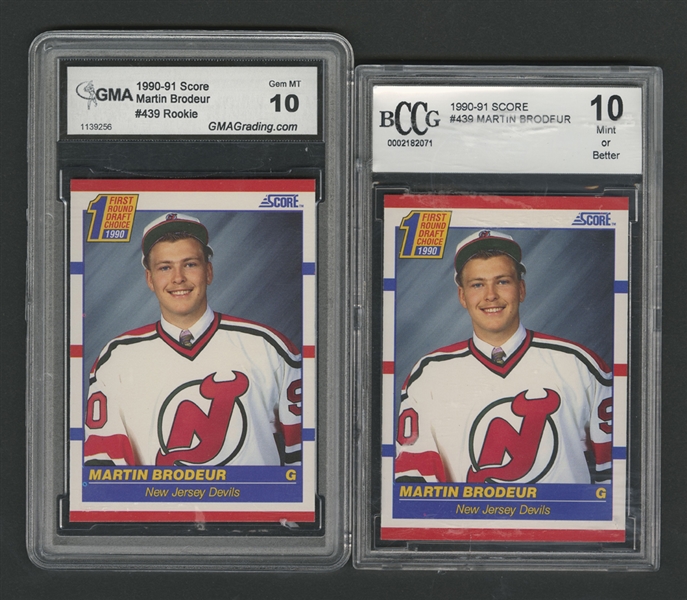 1990-91 O-Pee-Chee Premier and Score Jaromir Jagr and Martin Brodeur Graded Rookie Cards (8) Including PSA 10s