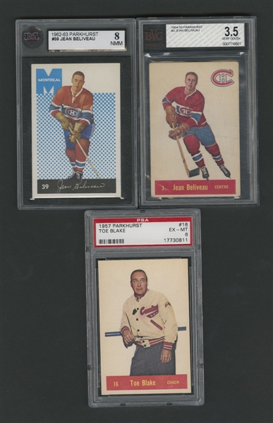 1954-75 Parkhurst, Topps and O-Pee-Chee Montreal Canadiens Graded Hockey Card Collection of 12 - Beliveau, Lafleur, Blake