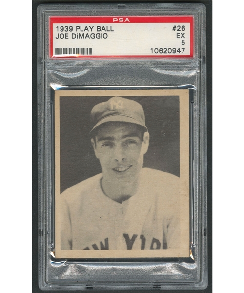 1939 Play Ball Baseball Card #26 HOFer Joe DiMaggio - Graded PSA 5