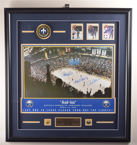 Buffalo Sabres "The French Connection" Multi-Signed Framed Photo Montage with COA (31” x 32 ½”) 