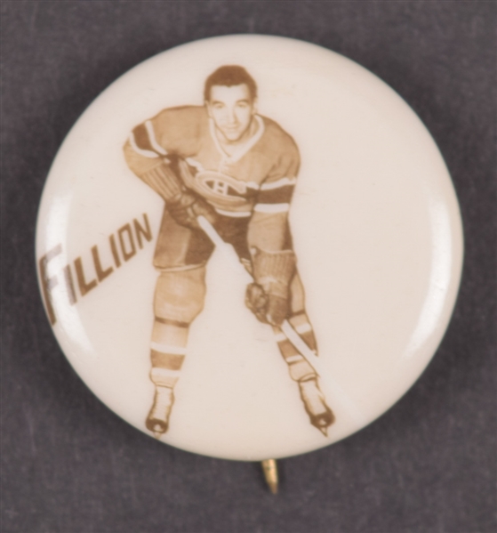 Bob Fillion 1948 Montreal Canadiens Pep Cereal Pin