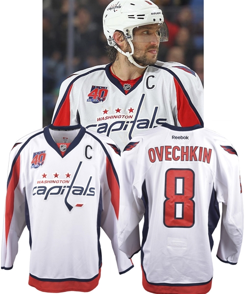 Alexander Ovechkins 2014-15 Washington Capitals Game-Worn Captains Jersey with LOA - 40th Patch! - "Rocket" Richard Trophy Season! - Photo-Matched!