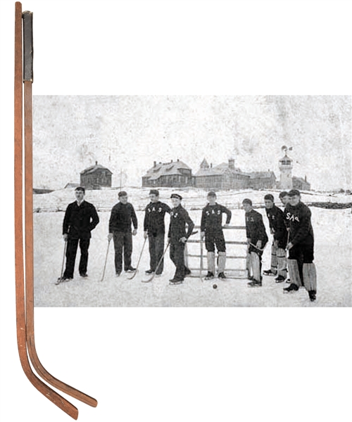 Circa 1890s Primitive Ice Polo / Ice Hockey Sticks (2)