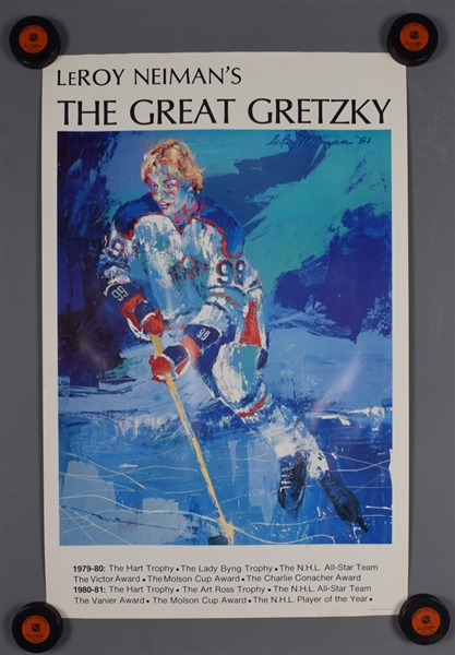 Vintage 1981 LeRoy Neiman "The Great Gretzky" Poster Collection of 7