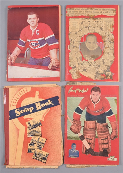 Vintage 1950s/60s Hockey Scrapbook Collection of 36 with Over 25 1945-54 Quaker Oats Premium Photos