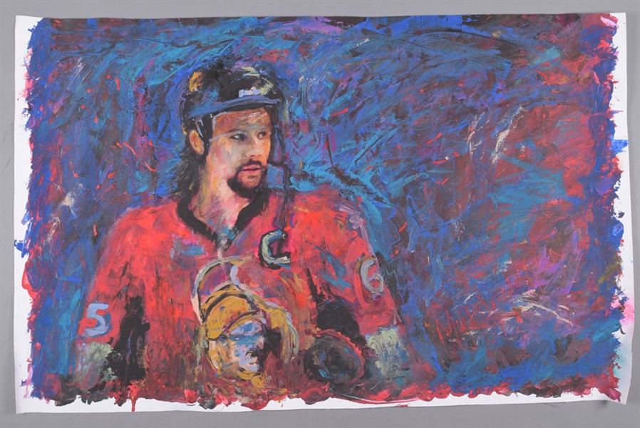 Erik Karlsson Ottawa Senators “The Captain Looks On” Original Painting on Canvas by Renowned Artist Murray Henderson (26 ½” x 42”) 