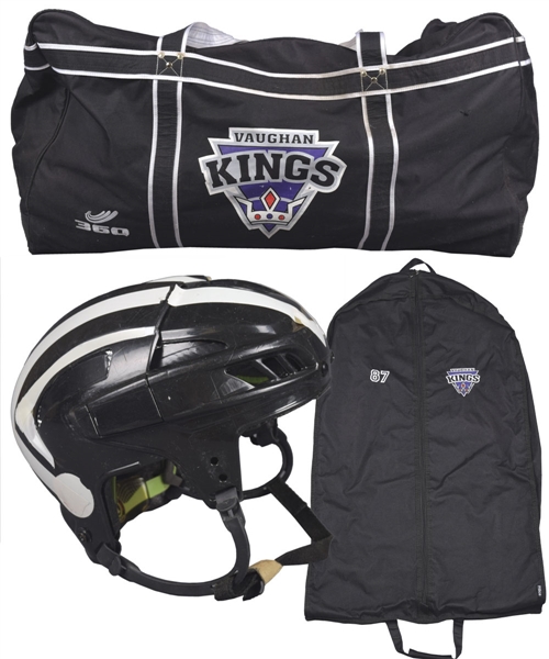 Mitch Marners 2011-12 Vaughan Kings Pre-NHL Game-Worn Helmet Plus Equipment Bag and Jersey Bag with LOA