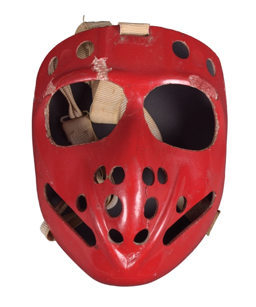 Pelle Lindberghs Late-1970s/Early-1980s Game-Worn Pre-NHL Fiberglass Goalie Mask
