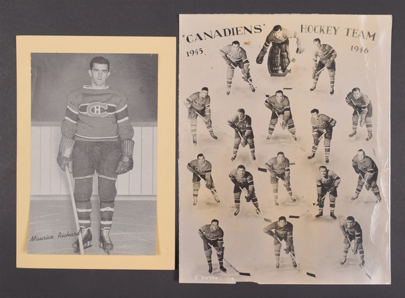 Vintage Maurice Richard Photo and Premium Picture Collection of 6 Including Bee Hive Group 1 Photo