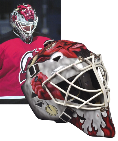 Jeff Reeses 1996-97 New Jersey Devils Game-Worn Goalie Mask - Photo-Matched!