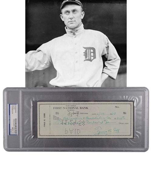 Deceased HOFer Ty Cobb Signed 1958 Personal Check - PSA/DNA Certified