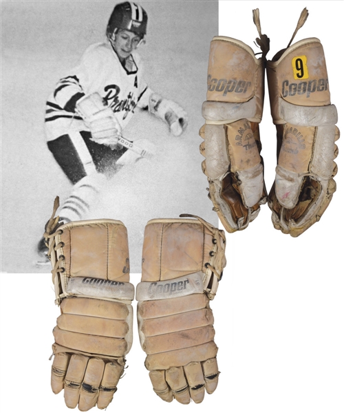 Wayne Gretzkys 1973-74 Brantford Hockey Team "White Tornado" Cooper Game-Used Gloves – Worn at Quebec Pee-Wee Tournament! – From Gretzky Legal Guardian Bill Cornishs Personal Collection!