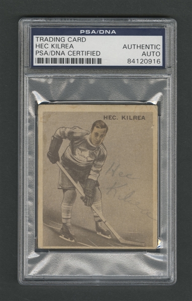 1933-34 World Wide Gum Ice Kings (V357) Hockey #64 Hector "Hec" Kilrea Signed Card – PSA/DNA Certified