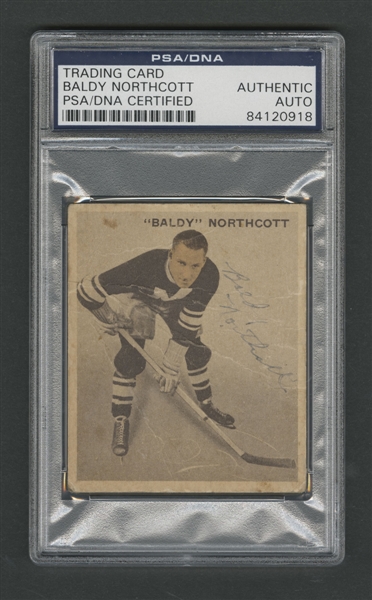 1933-34 World Wide Gum Ice Kings (V357) Hockey #48 Baldy Northcott Signed Rookie Card – PSA/DNA Certified