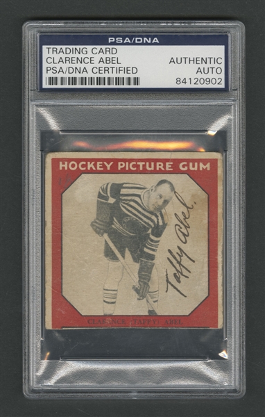 1933-34 Canadian Chewing Gum (V252) Hockey Clarence "Taffy" Abel Signed Rookie Card - PSA/DNA Certified