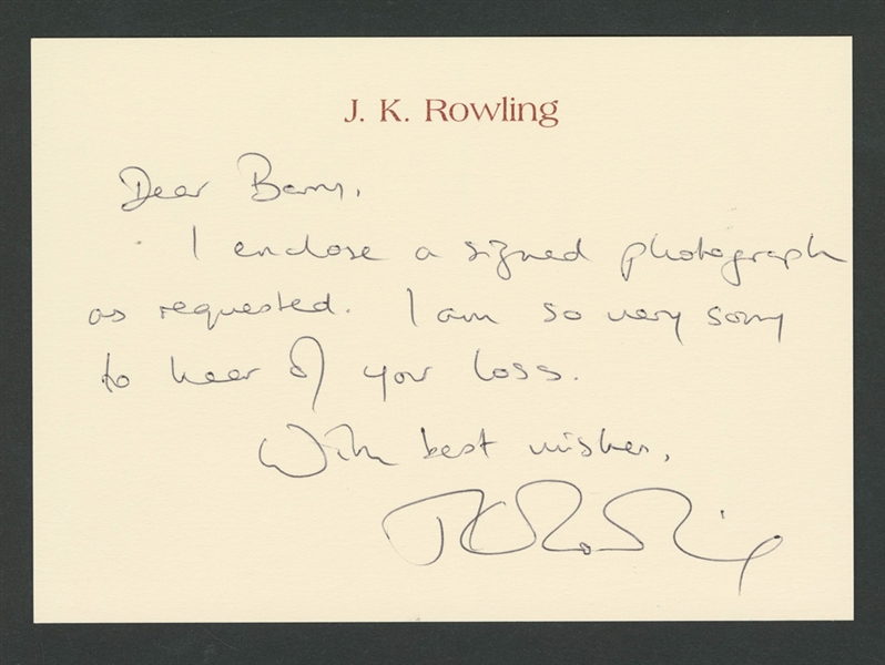 British Novelist/Screenwriter J.K. Rowling (Harry Potter Author) Signed Sheet with JSA LOA