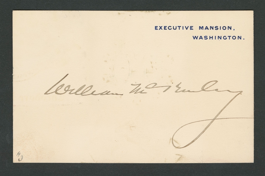 William McKinley Signed Executive Mansion Calling Card with JSA LOA - 25th President of the United States