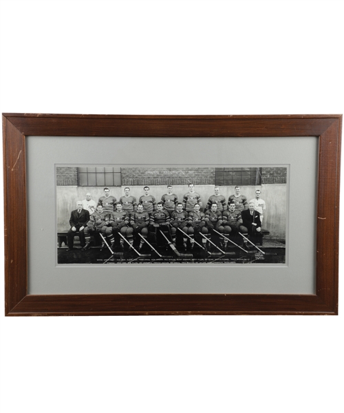 Montreal Canadiens 1943-44 Stanley Cup Champions Framed Original Laurent Marsan Team Photo (15" x 25")