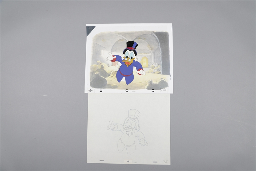 Vintage Scrooge McDuck Walt Disney Production Cel and Original Art