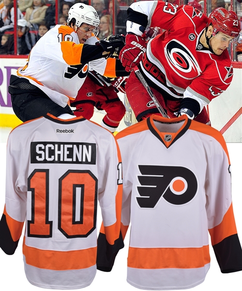 Brayden Schenns 2011-12 Philadelphia Flyers Game-Worn Jersey with Team LOA - First Season with Flyers! - Photo-Matched!