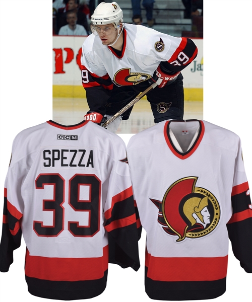 Jason Spezzas 2002-03 Ottawa Senators Game-Worn Rookie Season Playoffs Jersey with LOA - Photo-Matched!