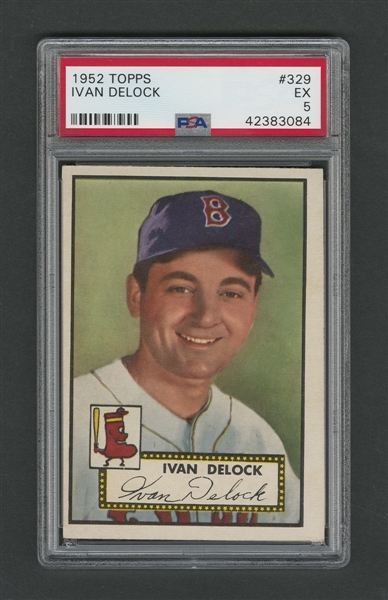 1952 Topps Baseball Card #329 Ivan Delock - Graded PSA 5
