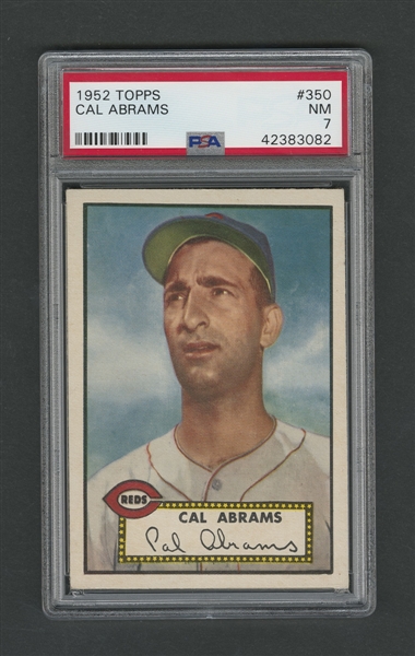 1952 Topps Baseball Card #350 Cal Abrams - Graded PSA 7