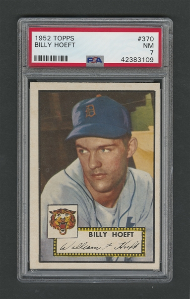 1952 Topps Baseball Card #370 Billy Hoeft - Graded PSA 7