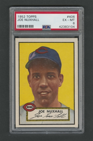 1952 Topps Baseball Card #406 Joe Nuxhall RC - Graded PSA 6
